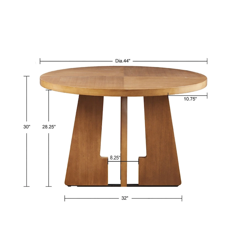 INK+IVY Kennedy 44  Round Dining Table - Pecan