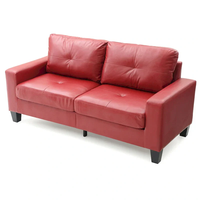 71 in. W Track Arm Faux Leather 3-Seat Sofa