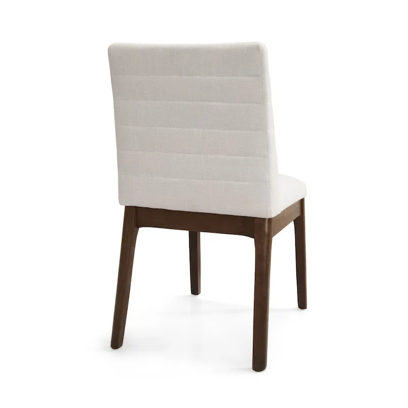 Mid-Century Modern Channel Stitch Dining Chairs - Set of 2
