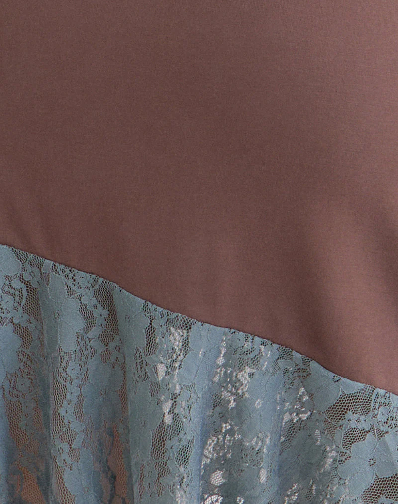 Sanaya Dress in Lace Panel Cupro Mink