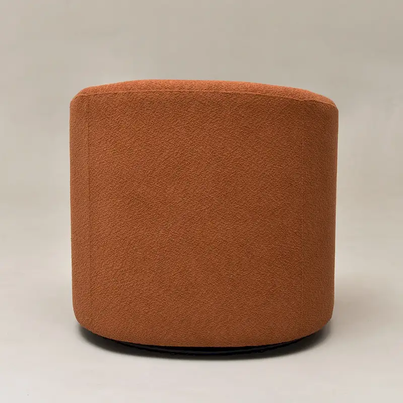 KINWELL 32W Boucle Upholstered Swivel Barrel Accent Armchair