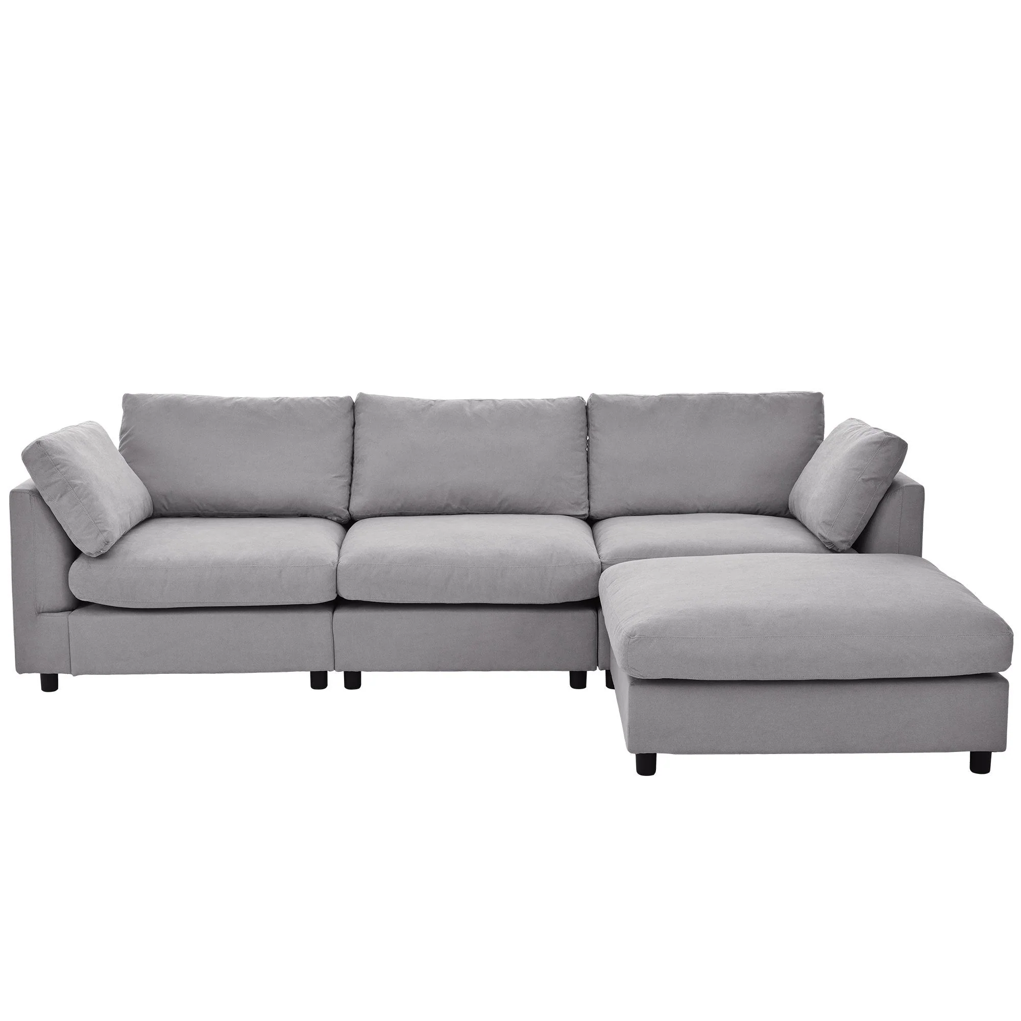 Walker Edison | Grey Convertible Sectional Sofa with Reversible Chaise