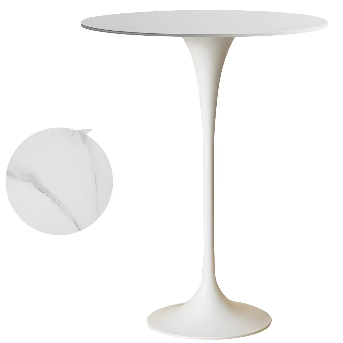 Round Glam Brown Gold Metal Tulip Base Bar Tables