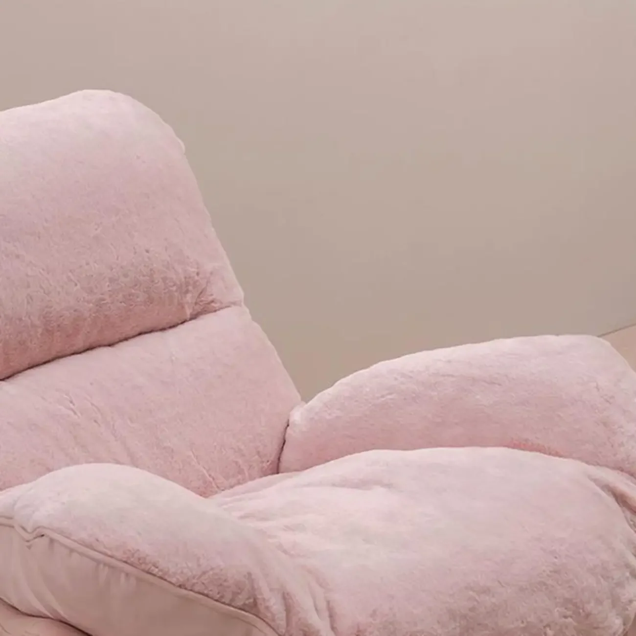 Modern Flannel Upholstered Armless Rocking Chair with Ottoman