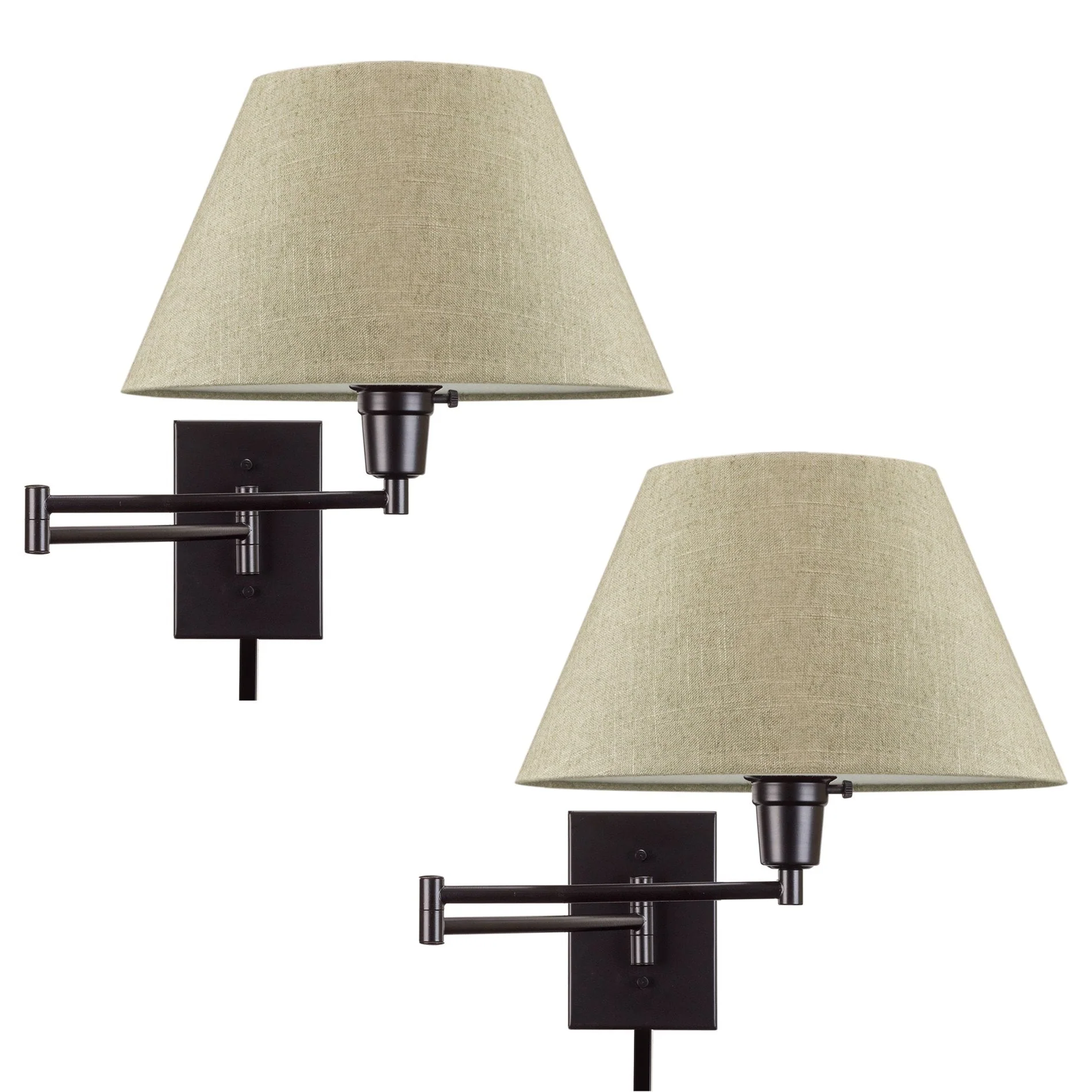 Cambridge 15 Swing Arm Wall Lamp - Plug In/Wall Mount, 2-Pack