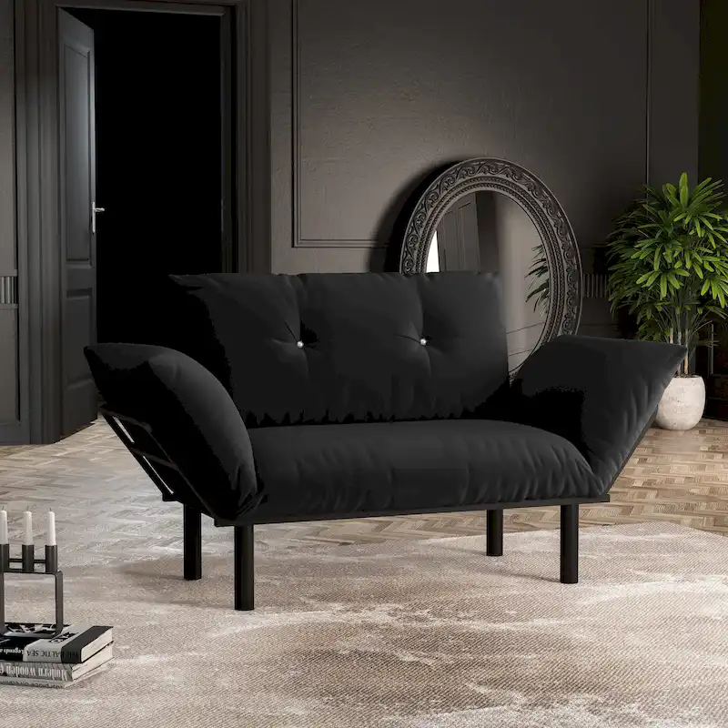 Haydar Extra-wide Modern Loveseat with Metal Legs