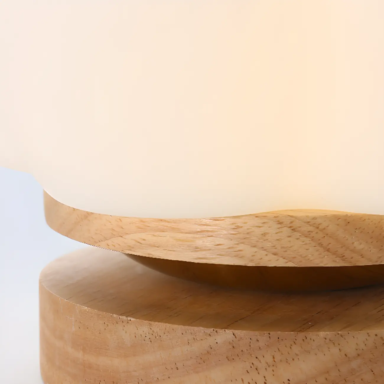 Modern Small White Resin Petal Wood Semi Flush Ceiling Light