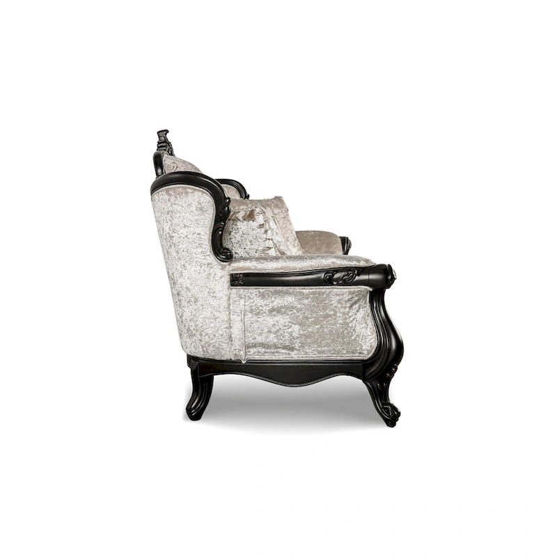 Furniture of America Clarissa Traditional 2-Seater Loveseat with Button Tufted Back and Accent Pillow