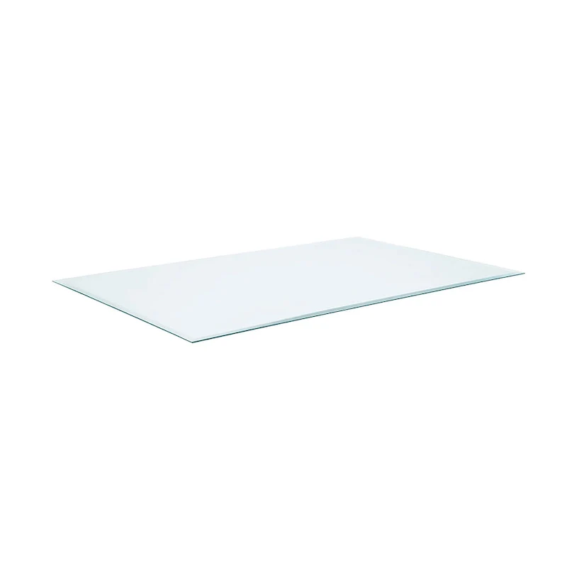 Rectangular Casual Clear Tempered Glass Top