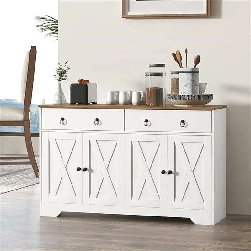Farmhouse Buffet Sideboard Cabinet with Barn Doors