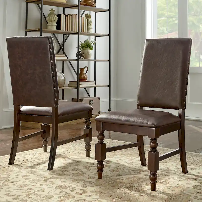 Lubeck Nailhead Upholstered Dining Chairs (Set of 2)