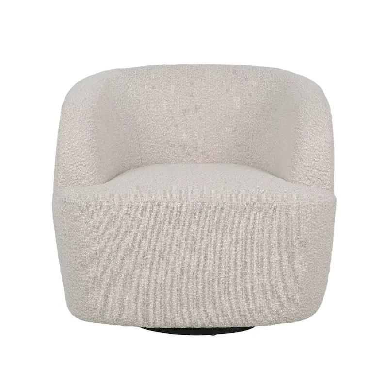 Mokena Textured Boucle Upholstered Swivel Club Chair by Christopher Knight Home