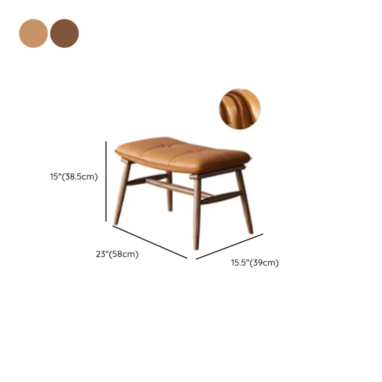 Modern Wood Nappa Upholstered Rocking Chair with Footstool