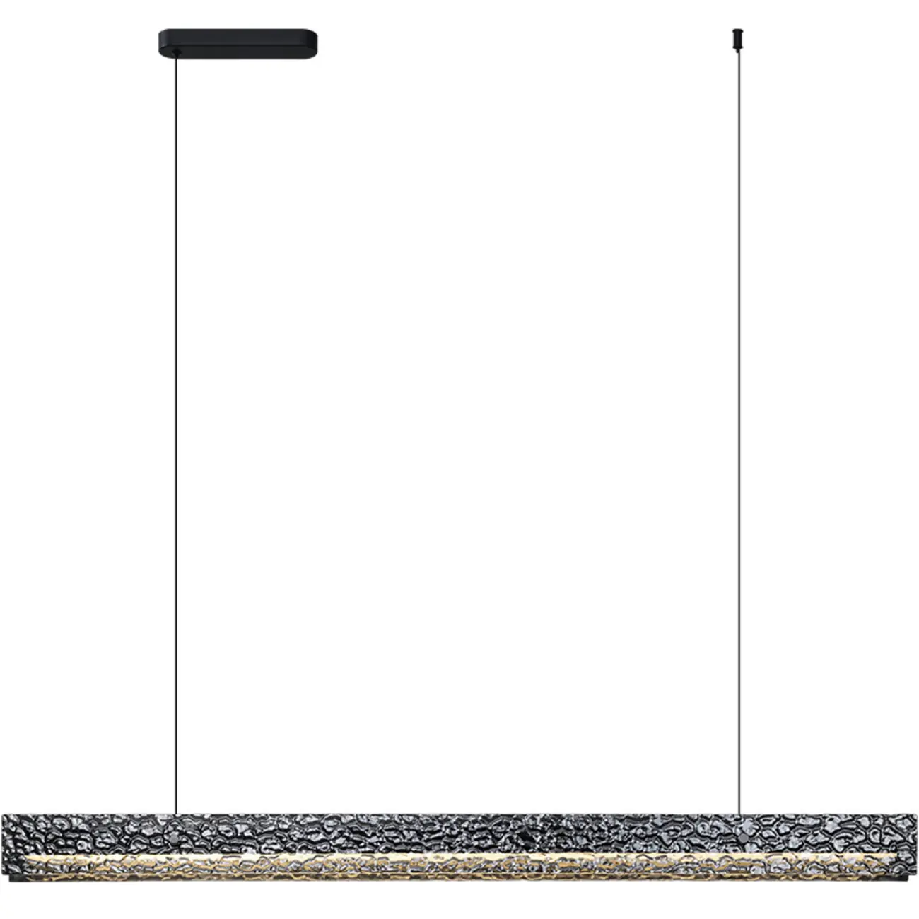 Black Rectangular Dimmable LED Kitchen Island Pendant Light