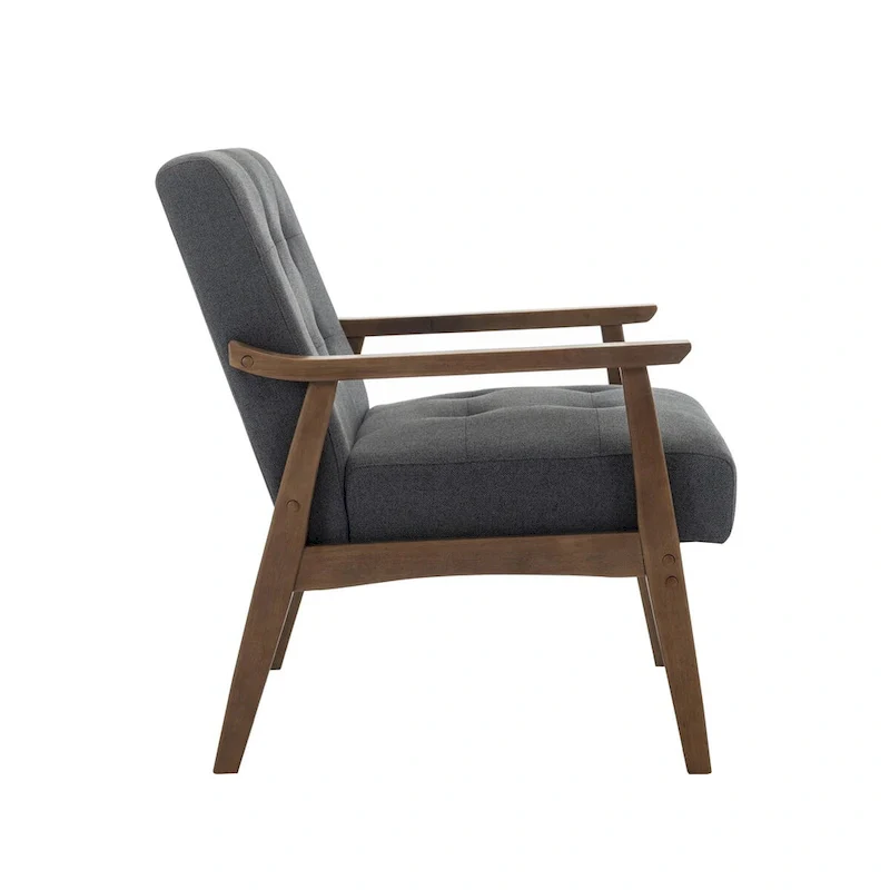 Galina Fabric Accent Chair with Rubberwood Legs