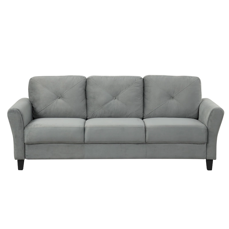 74.9 Polyester 3-Seater Sofa with Wood Frame, High Elastic Sponge Cushion