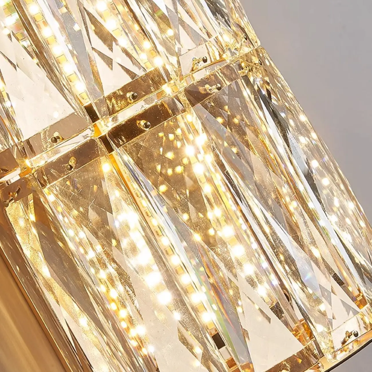 Direct-wired Steel Wall Sconce with Crystal Shade