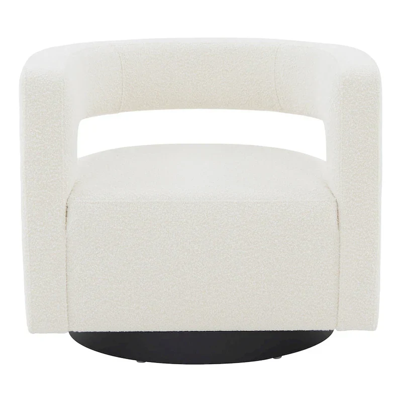Upholstered Swivel Chair with Cut-Out Back