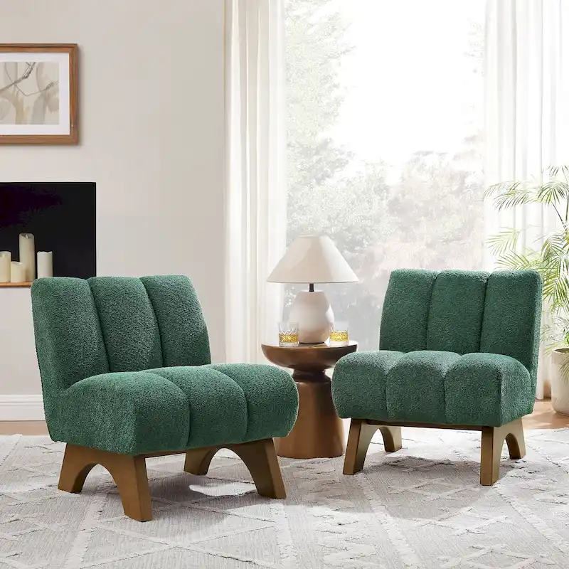 Art Leon Modern Wood and Fabric Accent Sofa Chair