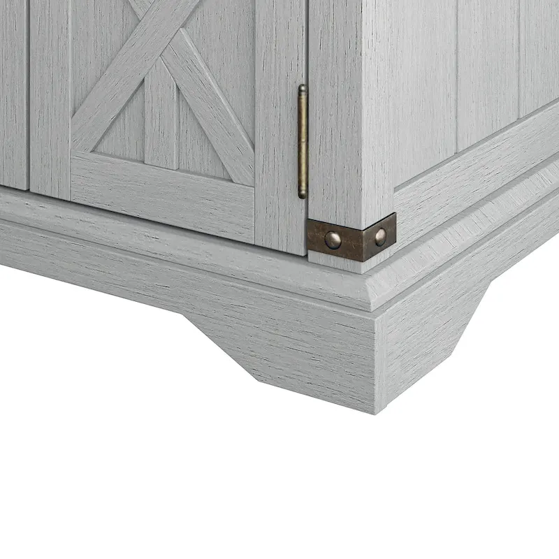 Farmhouse End Table with Charging Station - 25 in Height