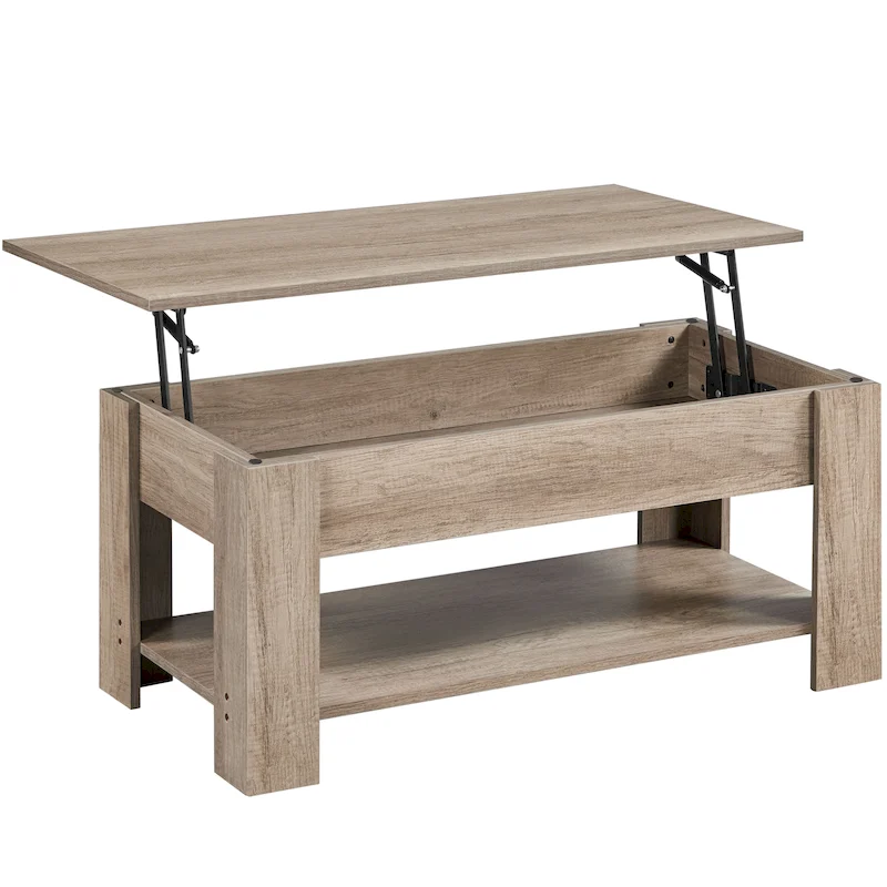 Yaheetech 47.5 Lift Top Coffee Table, Hidden Compartment/ Open Shelf