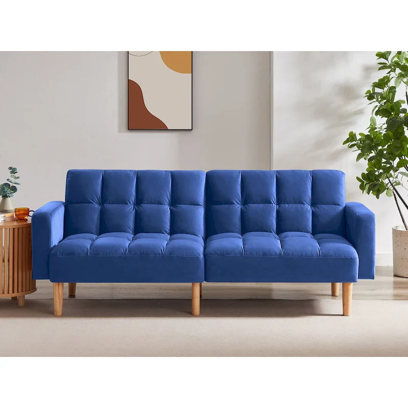 Velvet Convertible Sofa Bed - 3-Position Futon
