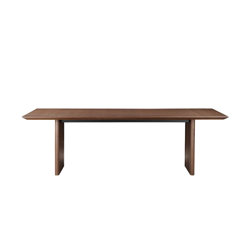 Tommy 94 Inch Dining Table, Rectangular Top, Wide Panel Legs, Walnut Brown