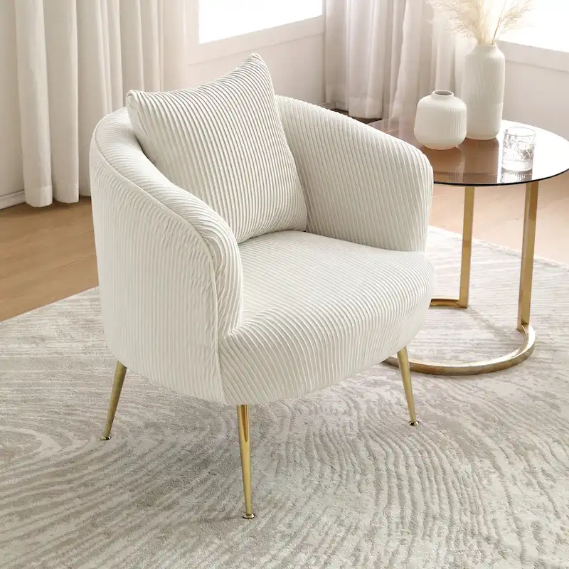 Art Leon Modern Velvet Accent Barrel Chair