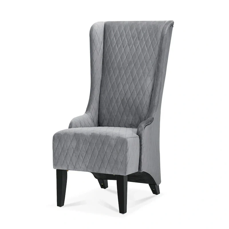 Christopher Knight Home - Evelyn High-Back Velvet Wingback Chair with Wooden Legs