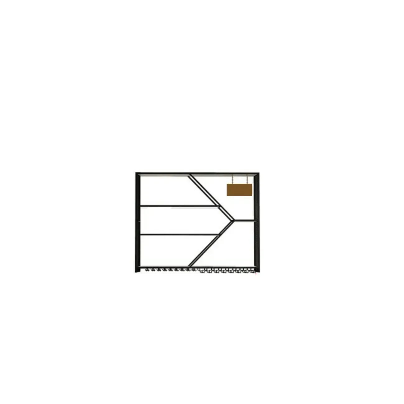 Iron Wine Bottle and Open Wine Glass Holder with Lighting