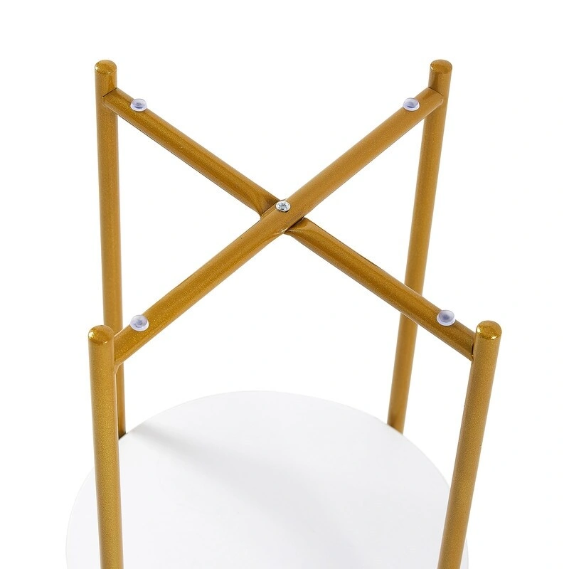 2 Tier Round Side Table with Tempered Glass Modern End Tables