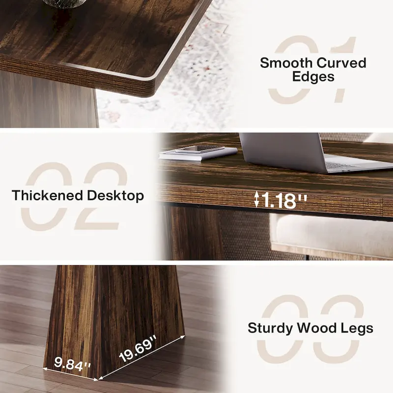 63 Inches  Executive Office Desk Large Computer Conference Table