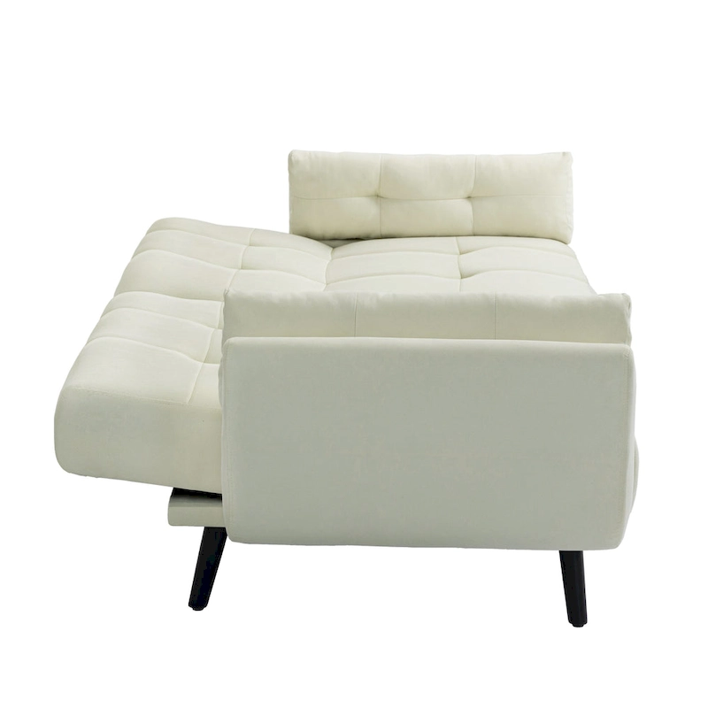 75 Convertible Sleeper Futon Sofa Bed With Adjustable Tufted Back