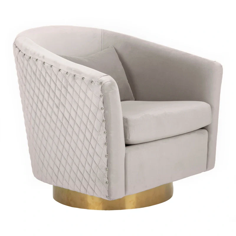 Quilted Swivel Tub Chair - 30Wx32Dx30H