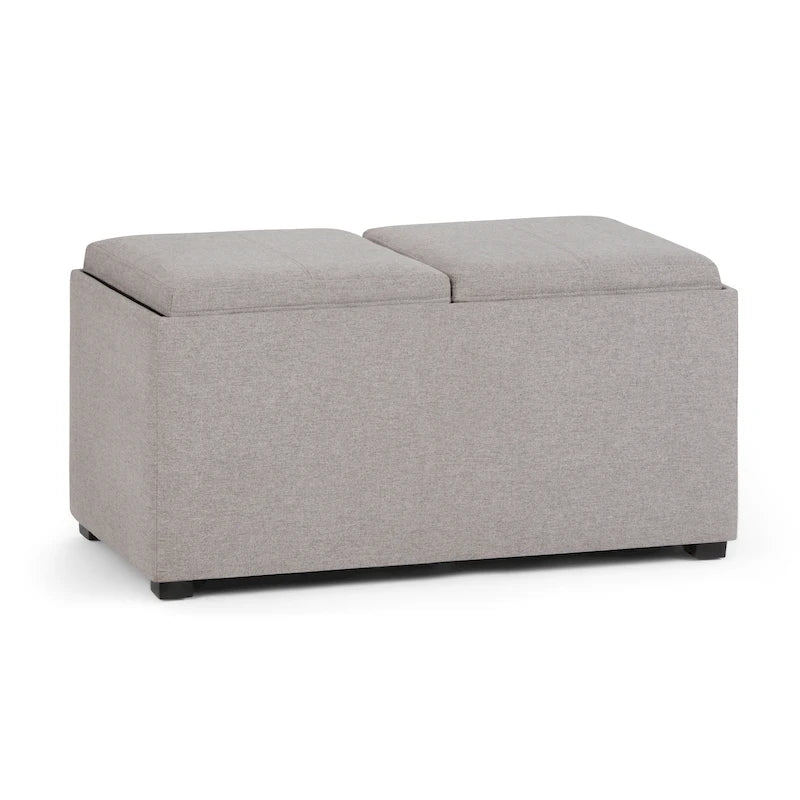 Fabric-Upholstered 3-Piece Ottoman Set
