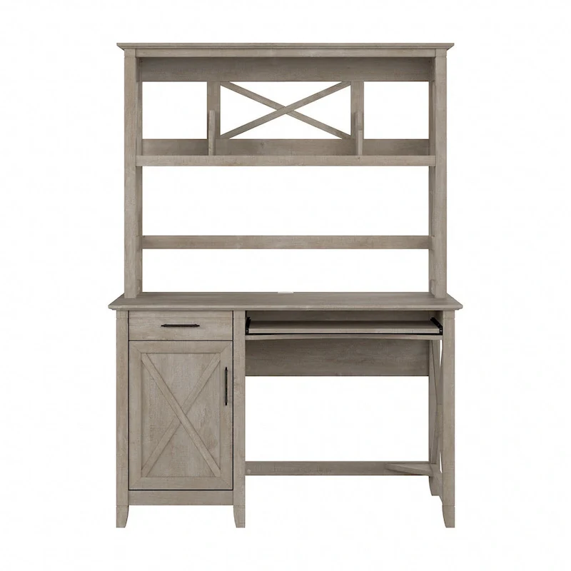 Key West 48W Small Computer Desk with Hutch by Bush Furniture