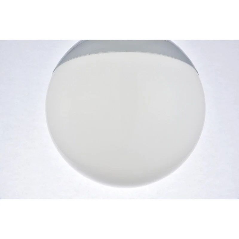 Frosted White Glass 1-Light 8-inch Pendant