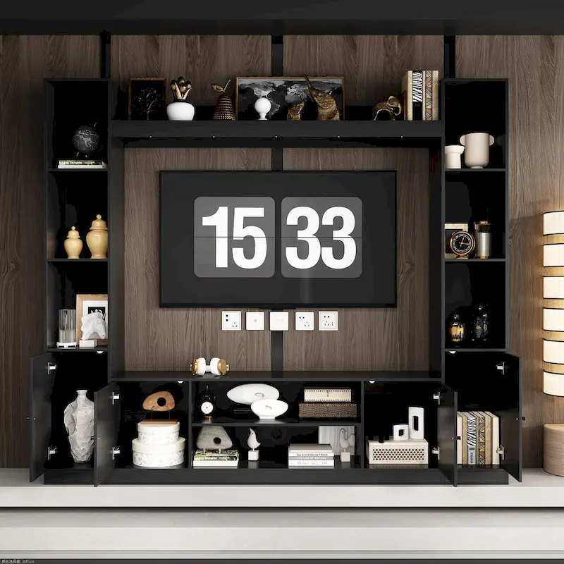 TV Stand/Electric Fireplace Ensemble Cozy Stylish Living Room Solution