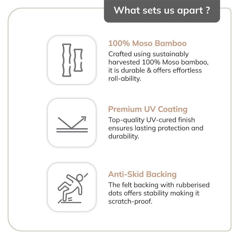 Jani Eco Bamboo Standard Rectangular Chair Mat - (72 x 48), Premium Quality, Eco-Friendly Chair Mat