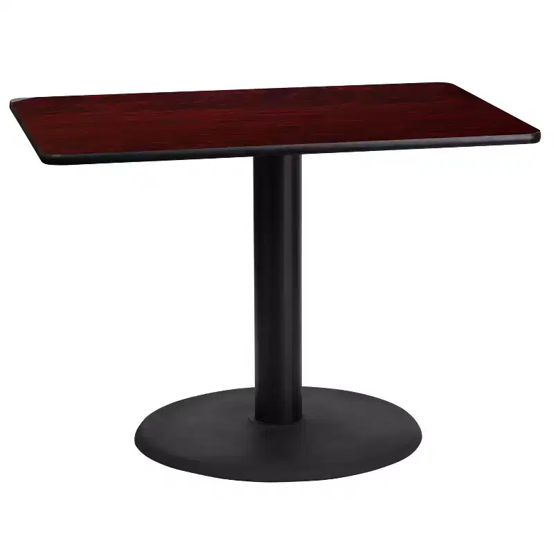 Emma and Oliver 24x42 Rectangular Laminate Table with 24 Round Table Base