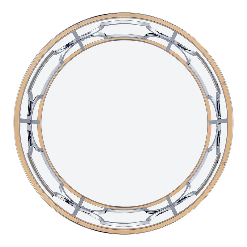 Ders Glam Chrome and Gold Plating Tempered Glass Top 3-Piece Coffee Table Set by Furniture of America