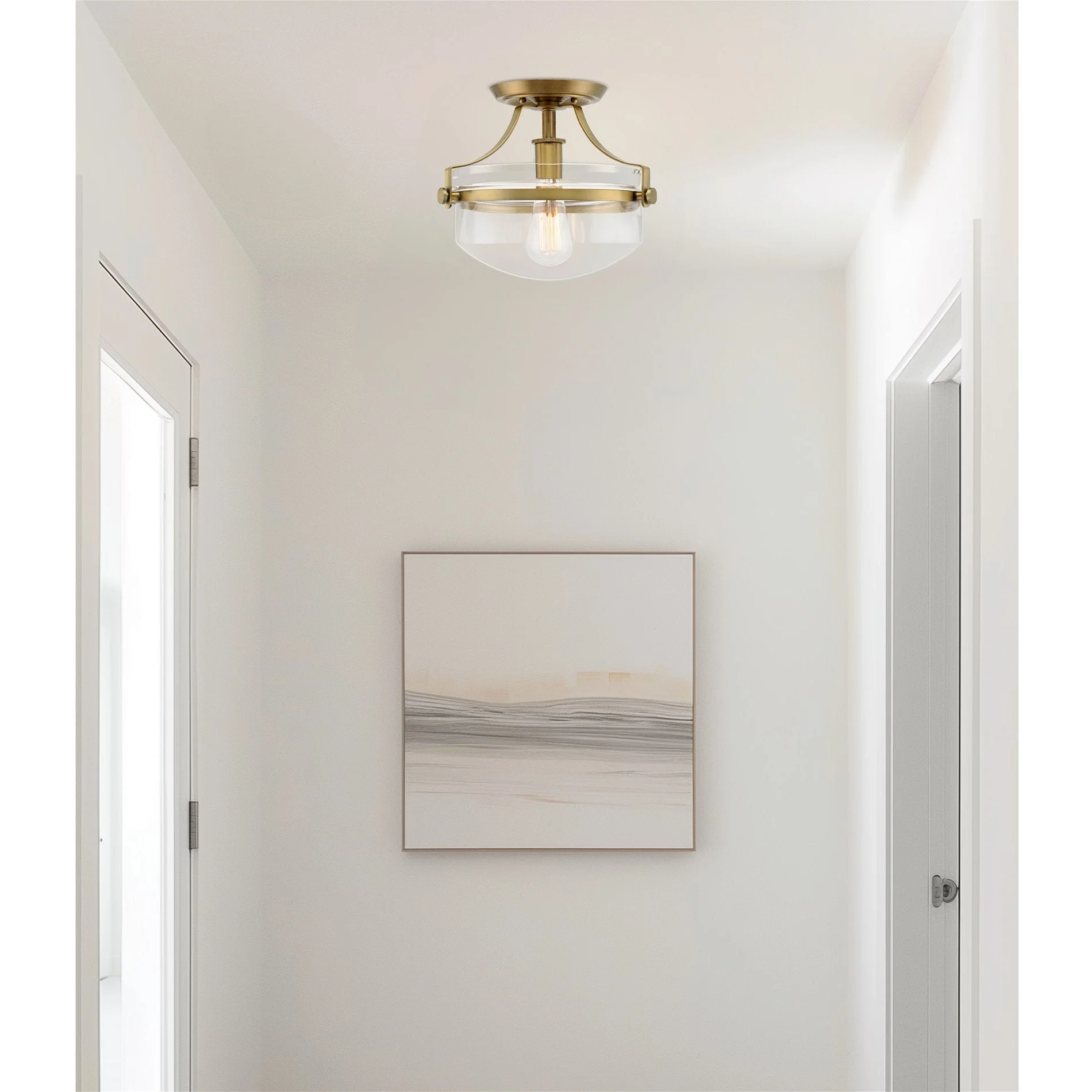 Zurich 12 Rustic Farmhouse Semi-Flush Mount Ceiling Light