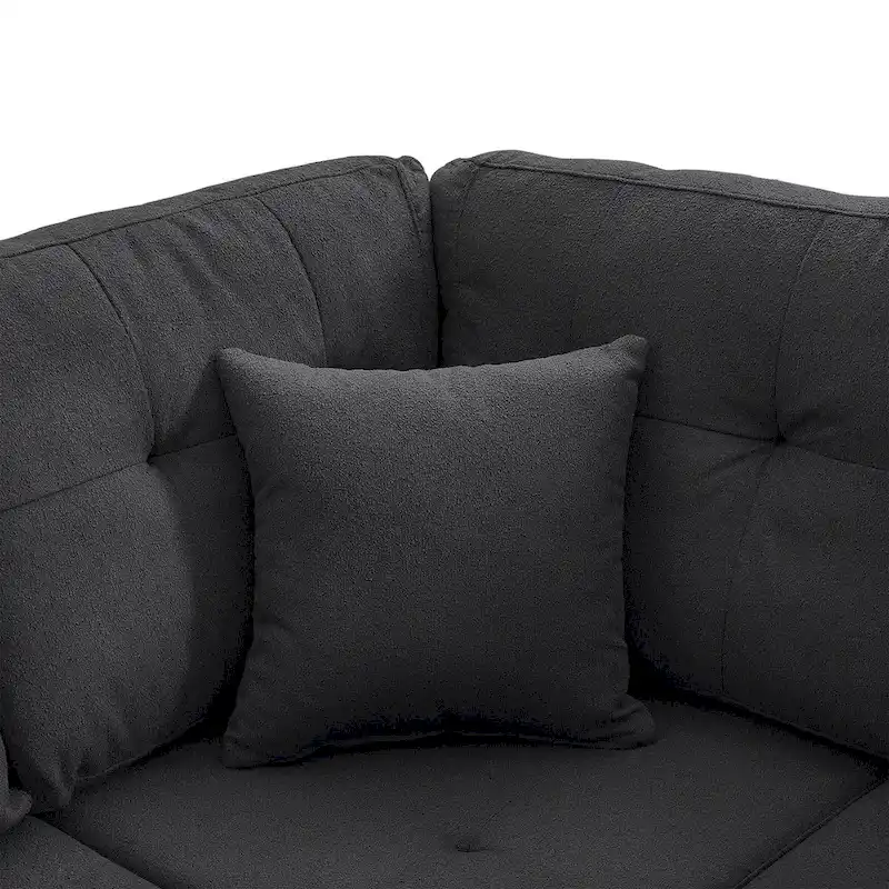 Merax Linen L-shaped Modular Sectional Sofa with Cushions