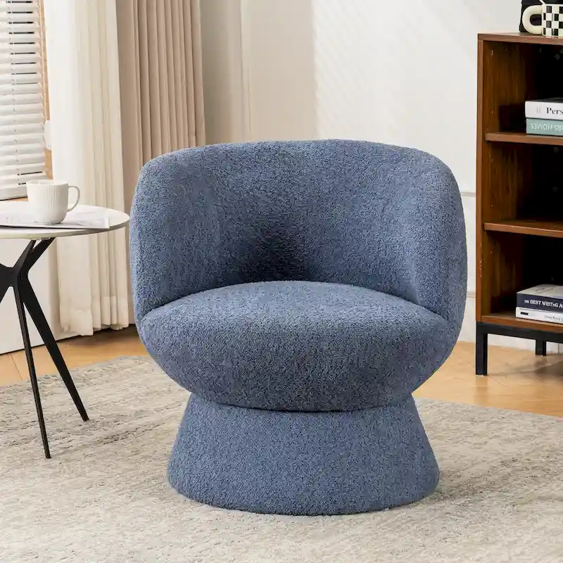 Set of1 Boucle Upholstered Modern Style Swivel Accent Chair