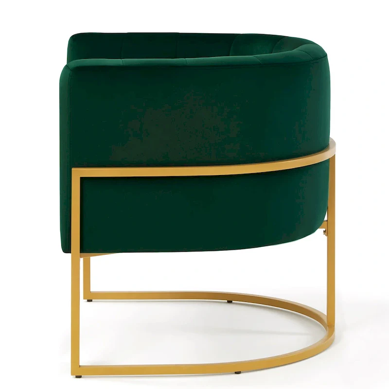Accent Chair with Golden Metal Stand