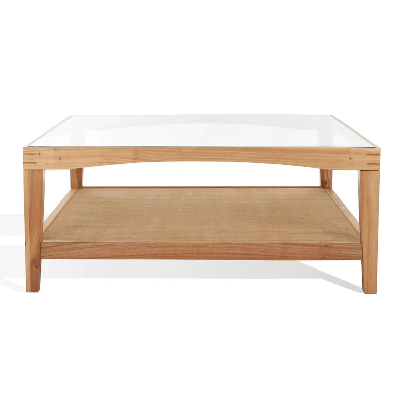 Square Glass Coffee Table — W40 x D40 x H17