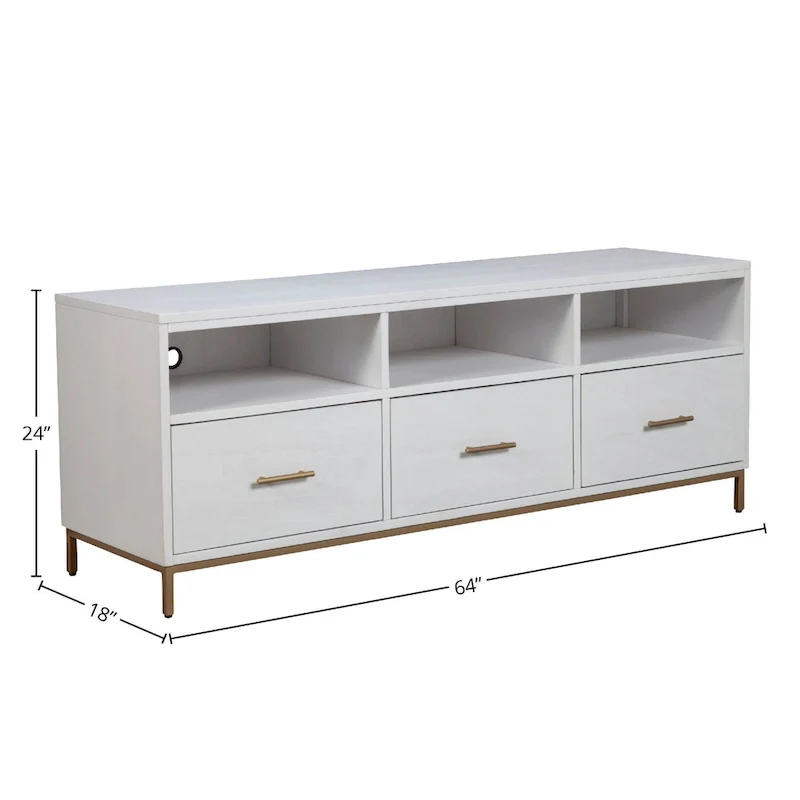 Alpine Furniture Madelyn Wood TV Console in White