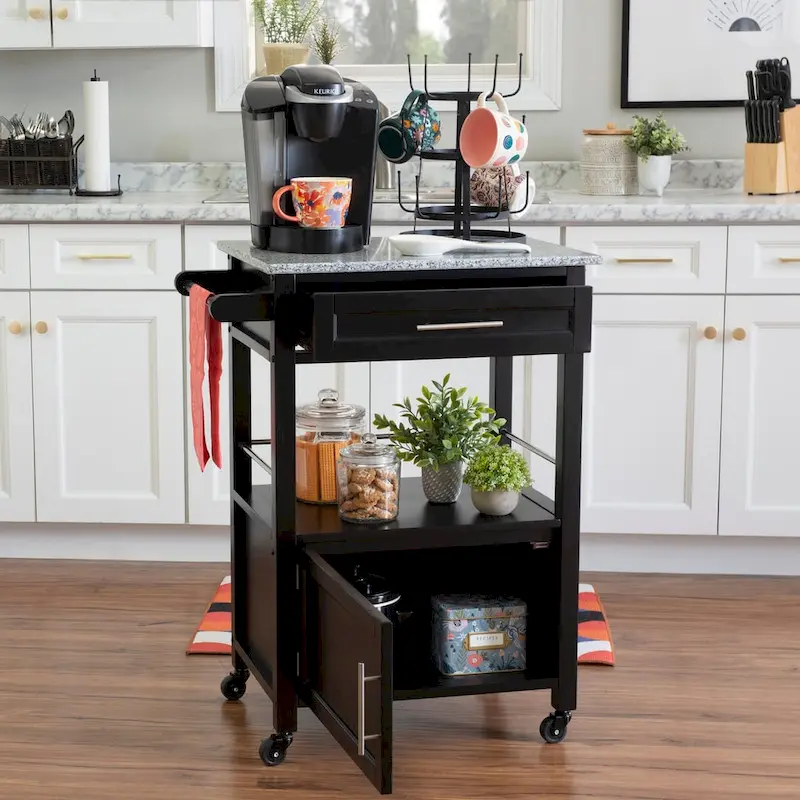 Elaine Mobile Kitchen Cart with Granite Top