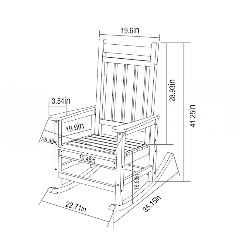 All Weather Rocking Chair Set with Side Table