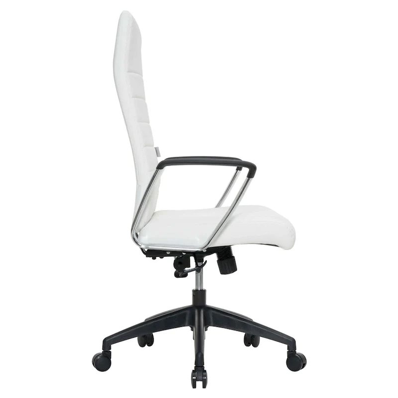 LeisureMod Hilton Modern High Back Leather Conference Office Chair
